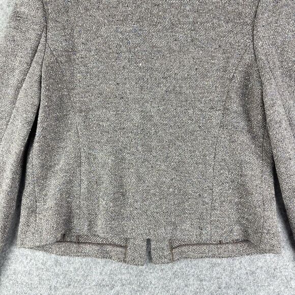 St John Sweater Wool Blend Cardigan Womens 8 Taupe Fleck Full Zip Beaded Blazer - Picture 10 of 16